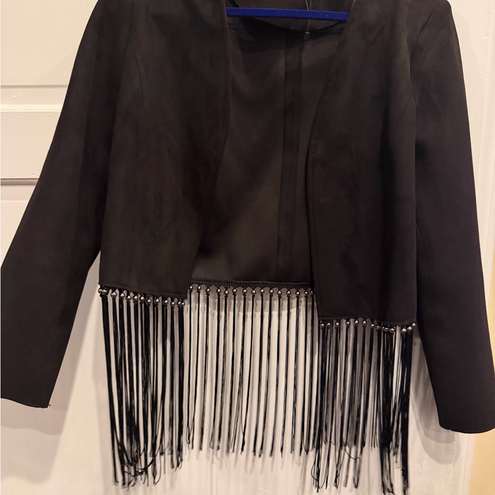 Zara Black Fringe Blazer